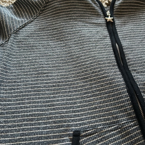 Fresh Produce Ribbed Striped Full Zip Hoodie - dark gray and silver XL - Picture 8 of 8